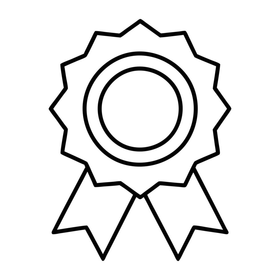 Award ribbon icon prize badge recognition certification success achievement reward vector