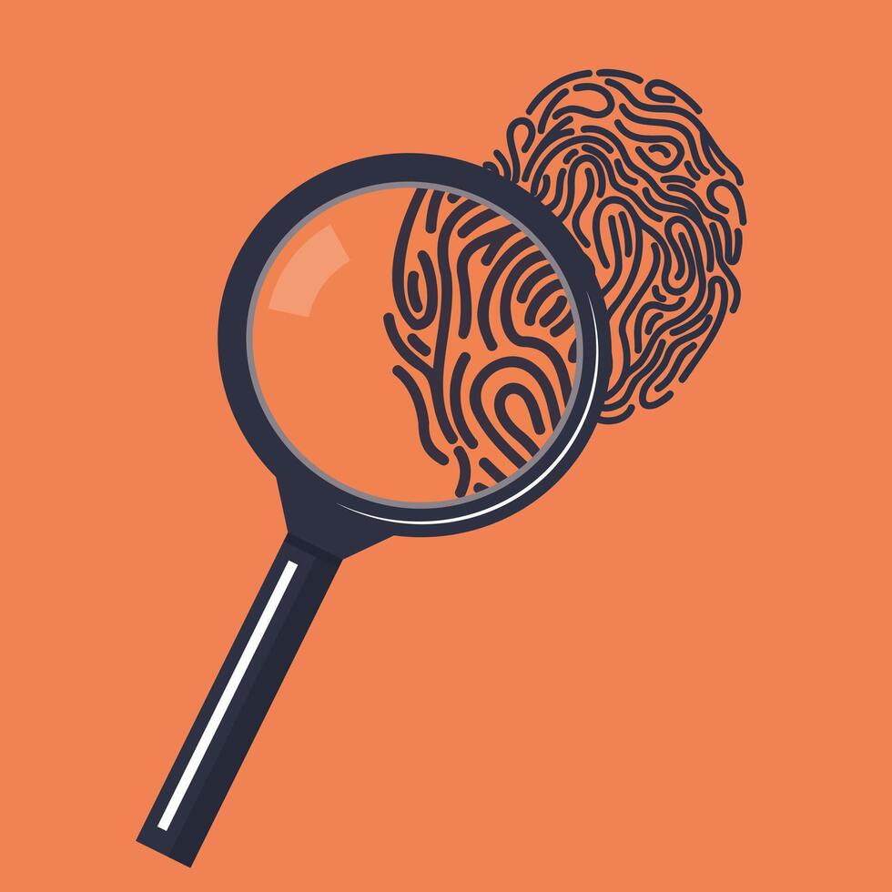 Magnifying Glass and fingerprint vector