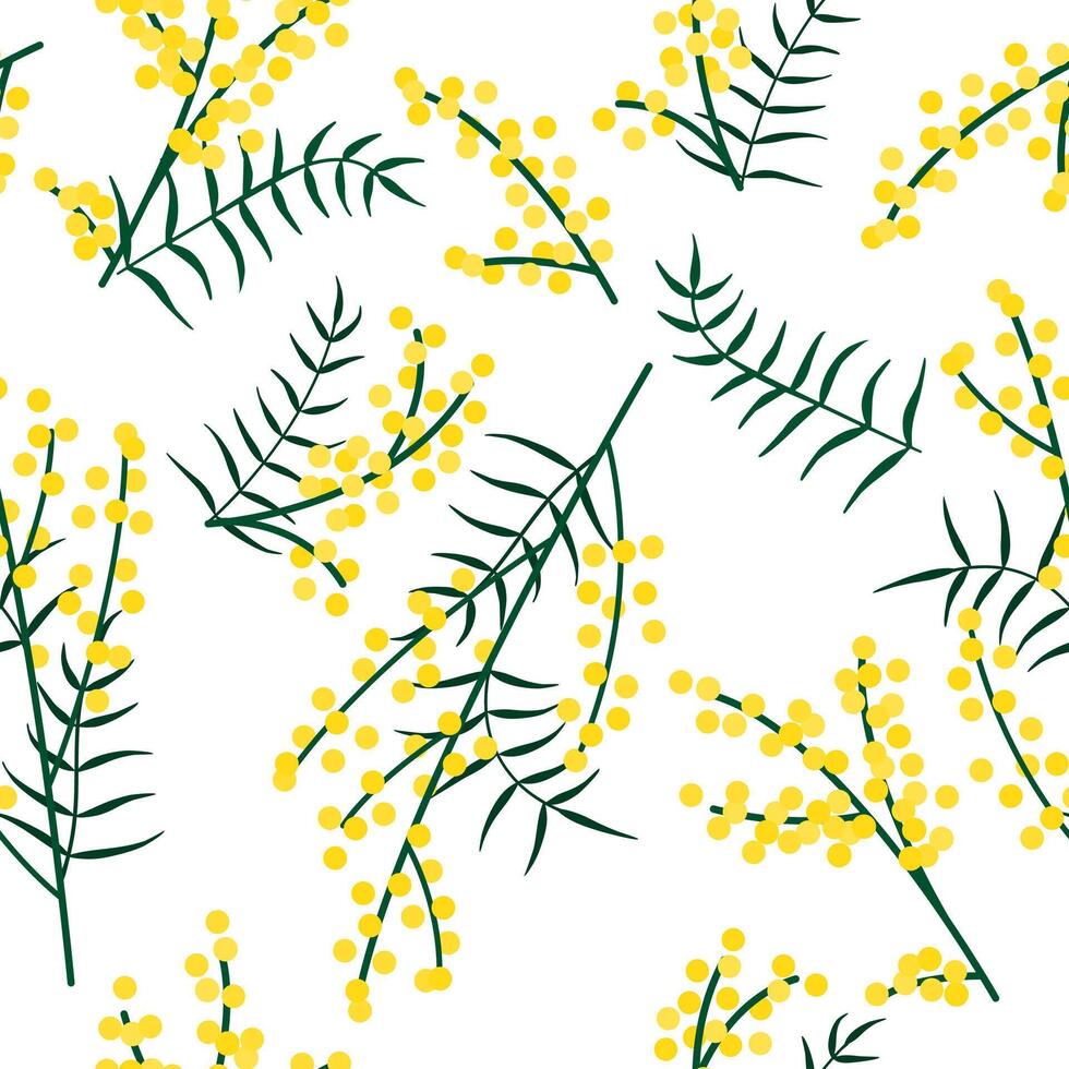 yellow mimosa pattern vector