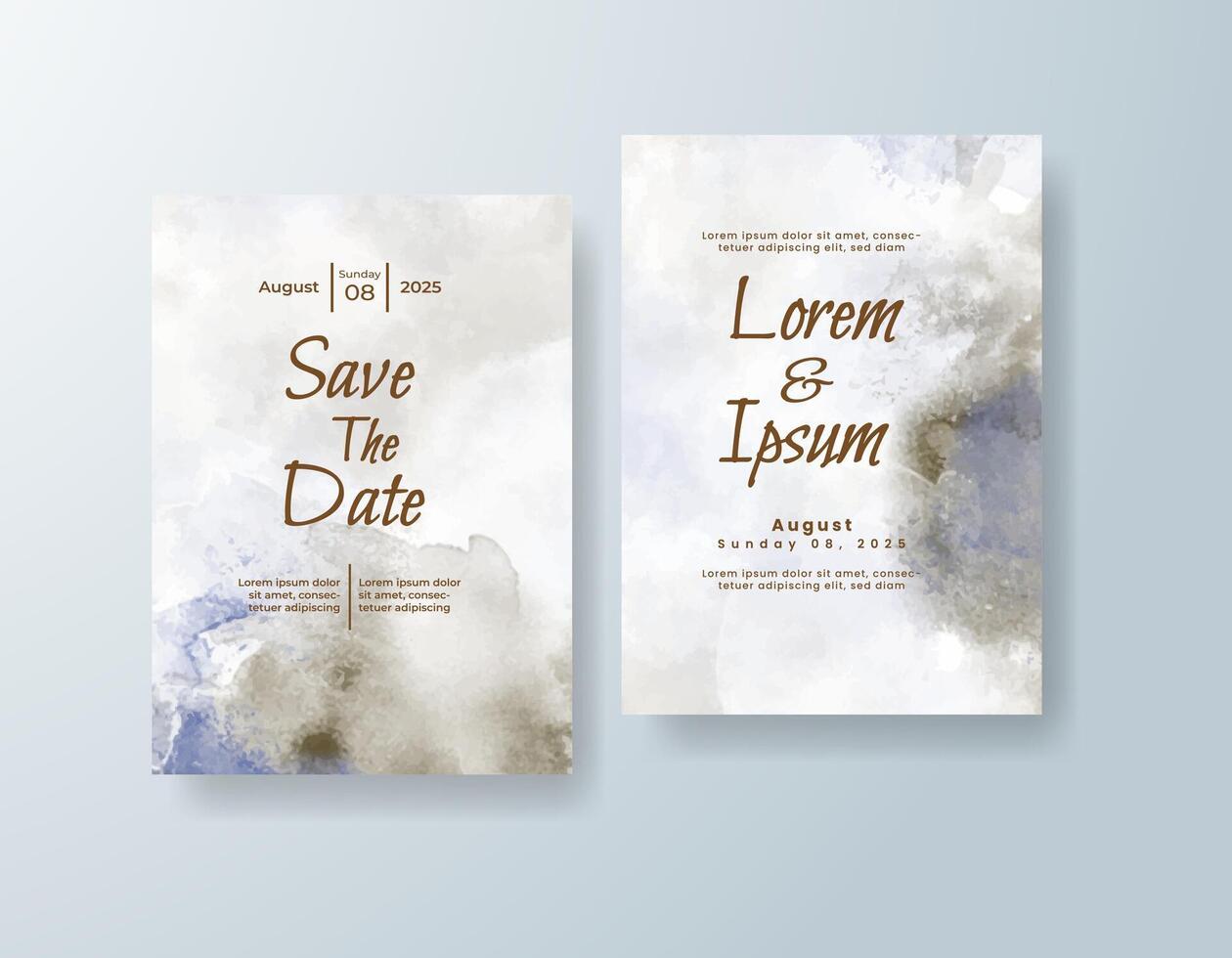 Rustic invitation template with gentle brushwork vector