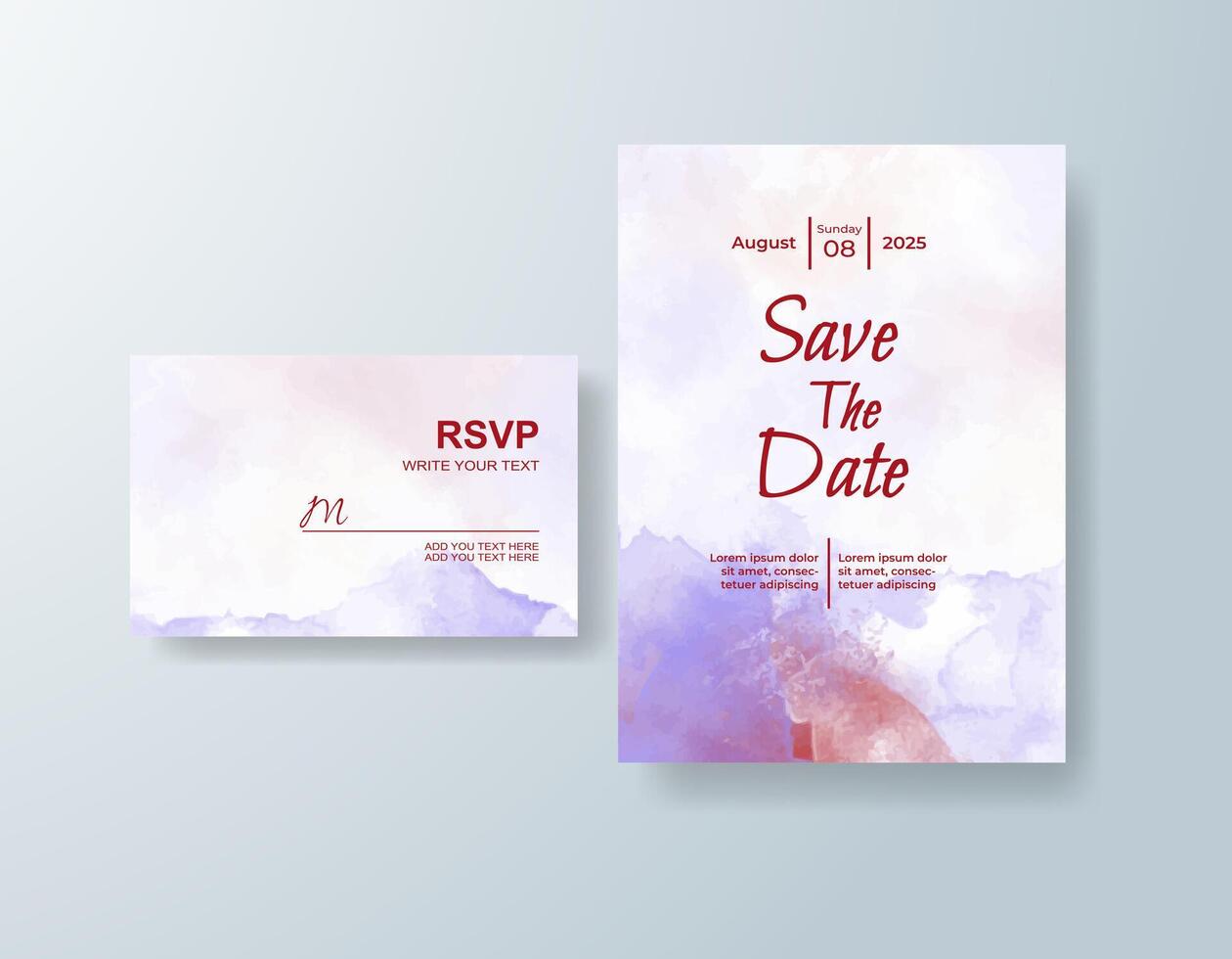 Modern RSVP card with artistic brush strokes vector