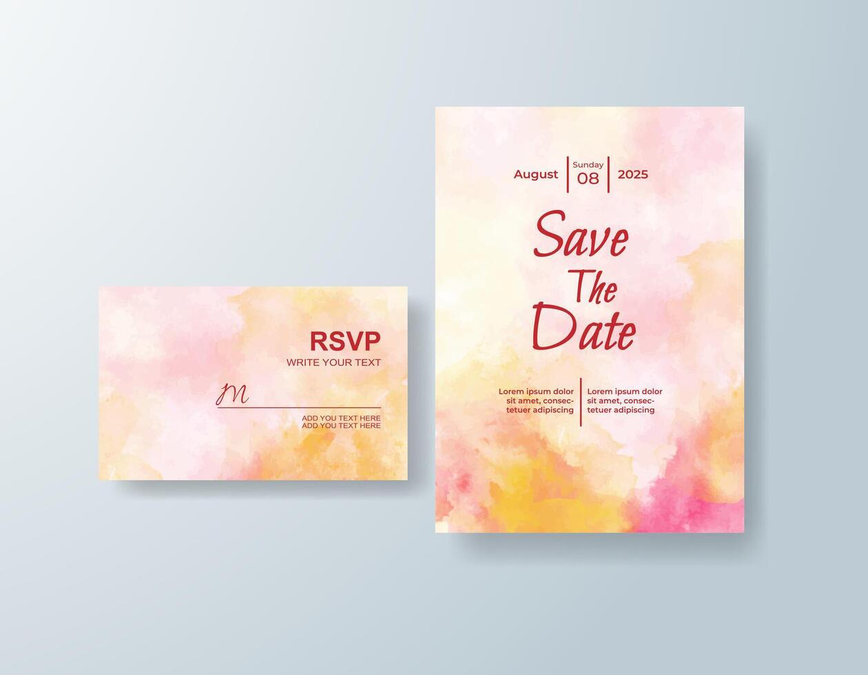 Pastel wedding card with muted background color vector