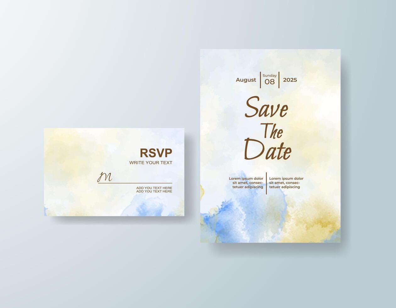 Pastel save the date card with dreamy composition vector