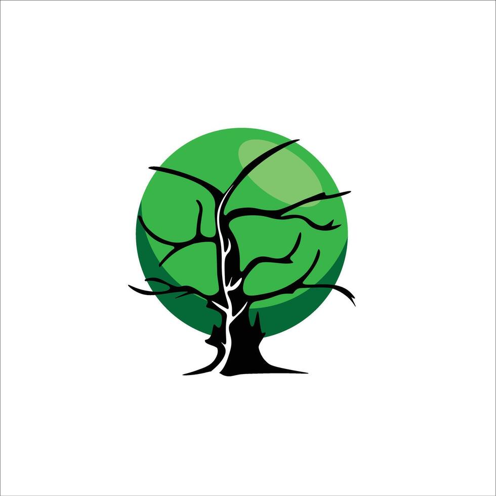 natural shady tree as an icon vector