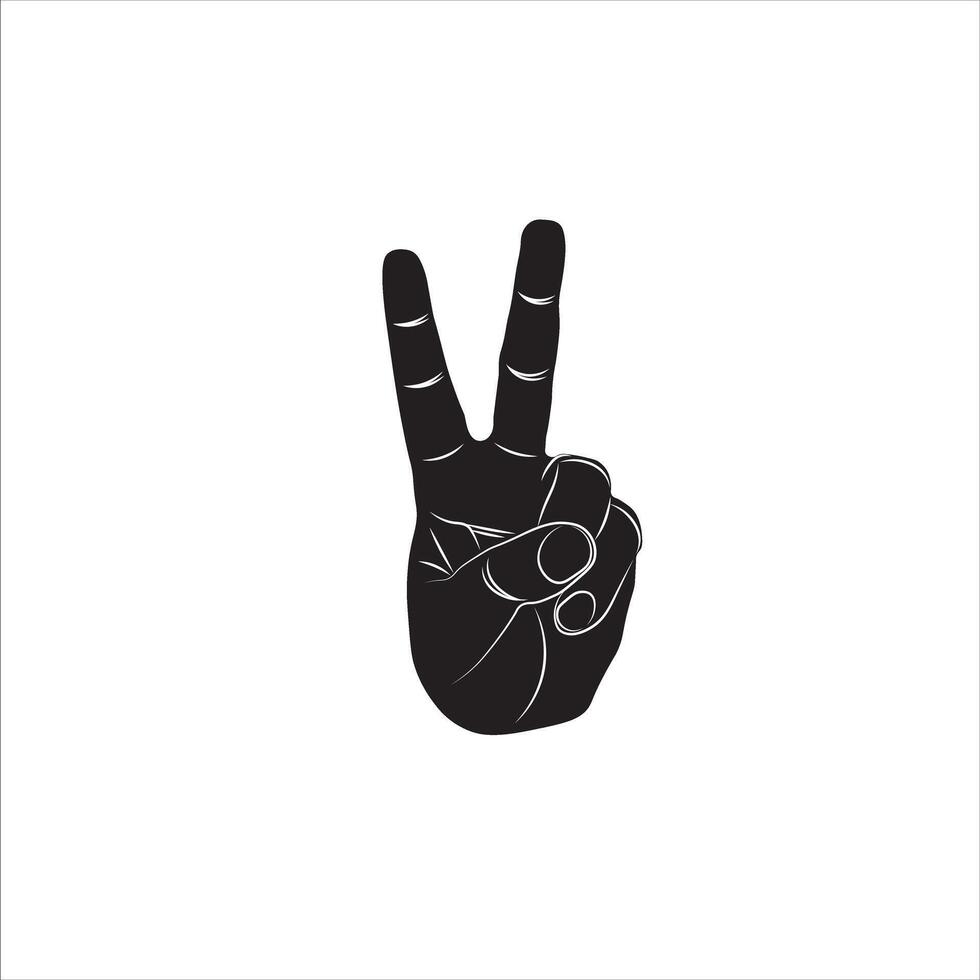 hand shape with the peace code of the whole world vector