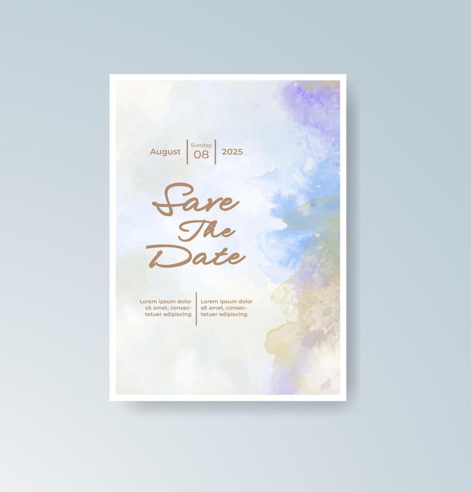 Winter calligraphy save the date card vector