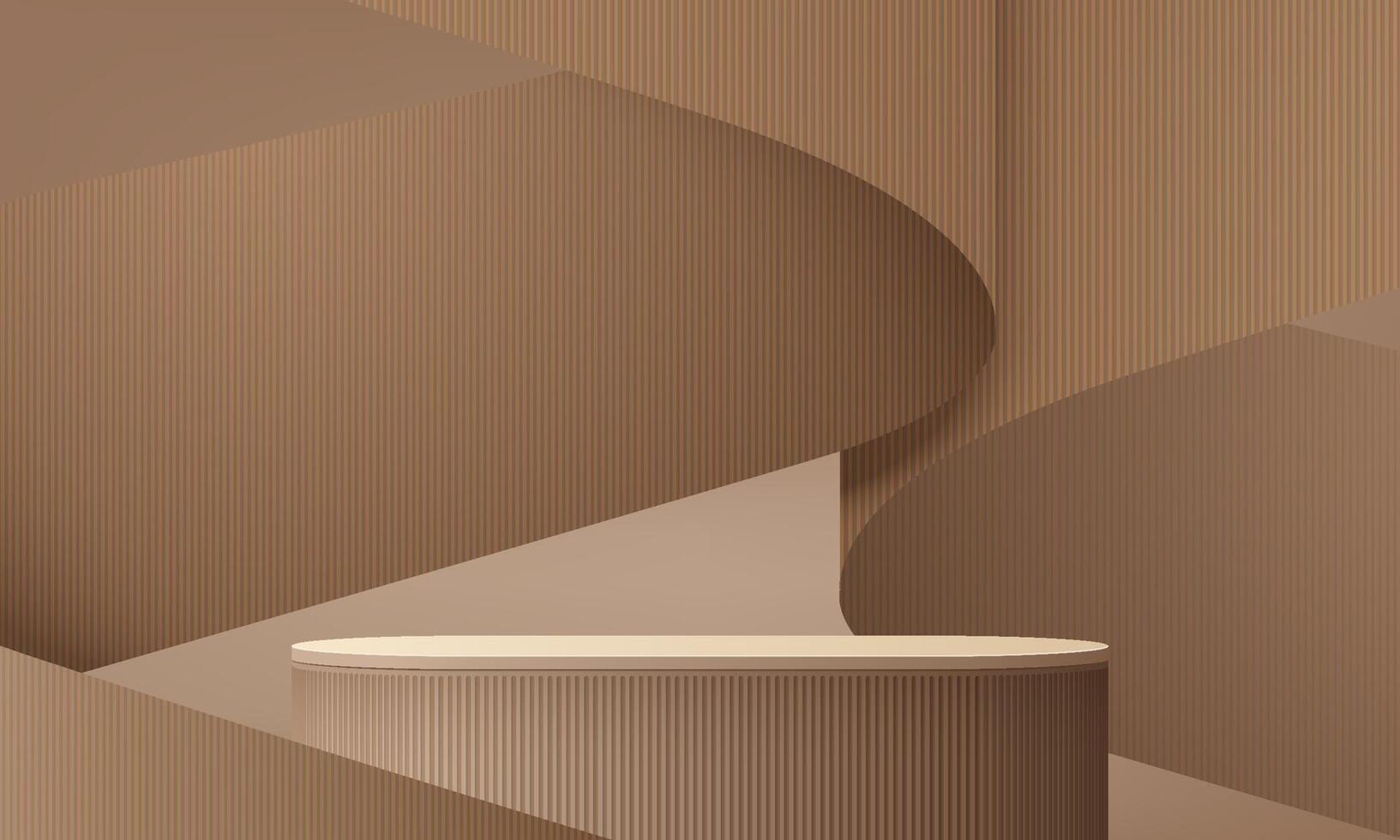 Cylinder abstract minimal scene with geometric platform. Summer background 3d rendering with podium. stand to show cosmetic products. Stage showcase on pedestal modern 3d studio beige pastel vector