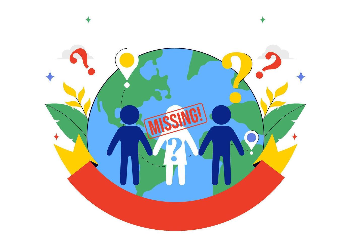 Flat Cartoon Background for International Day of the Victims of Enforced Disappearances vector