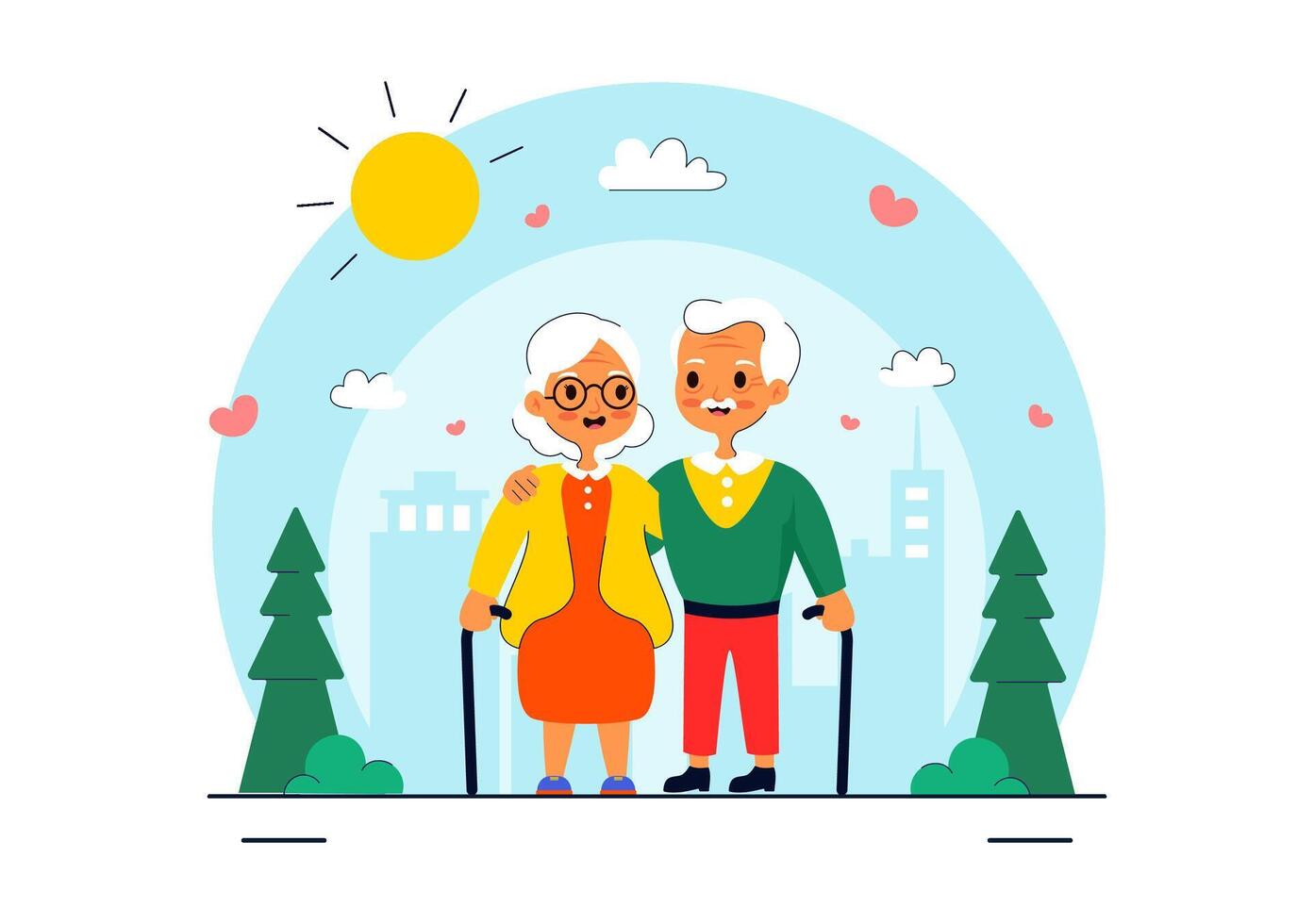 Senior Appreciation Day Illustration Celebrating Wisdom and Experience of Older People vector