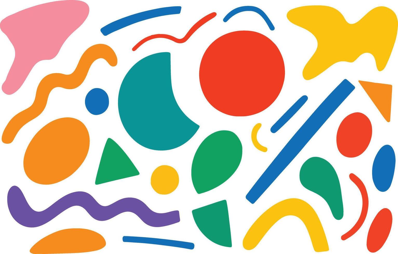 abstract colorful basic shapes vector