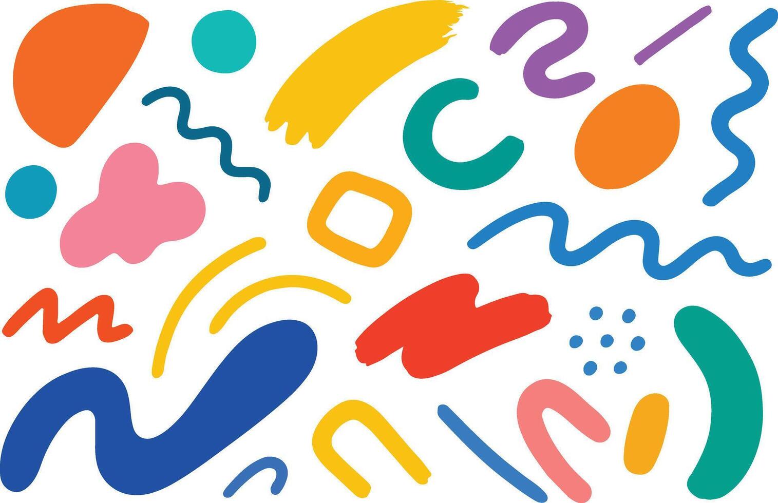 colorful basic abstract shapes vector
