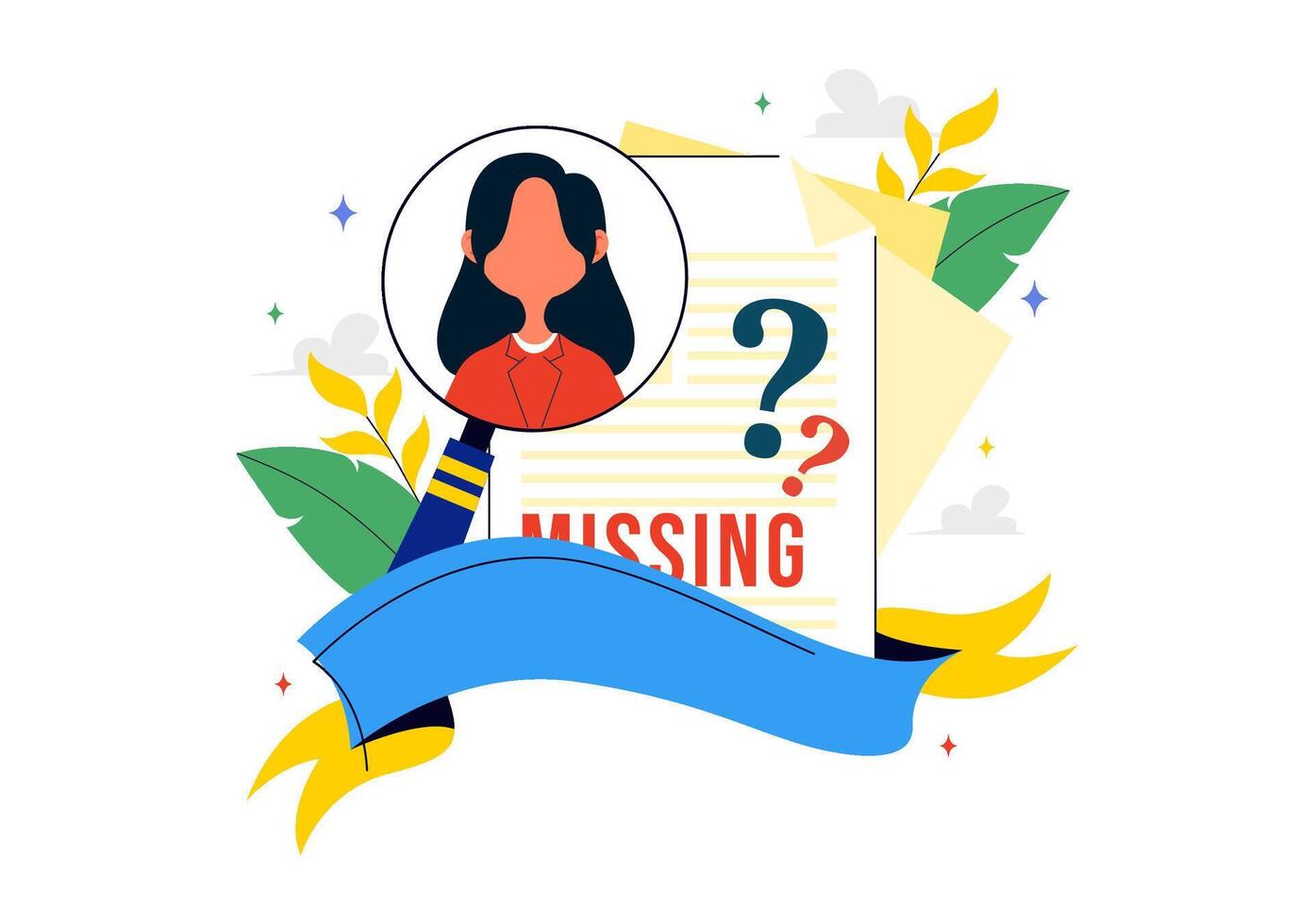 Awareness Illustration of Enforced Disappearances Victims with a Sad and Missing Theme vector