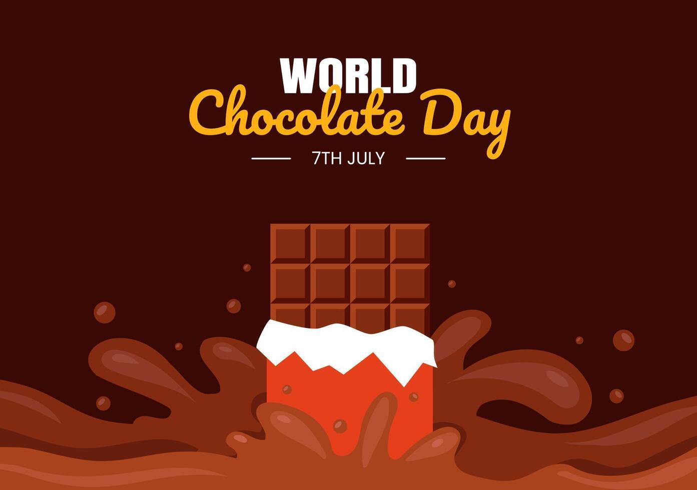 Cute Chocolate Themed for Social Media Posting on World Chocolate Day Background vector