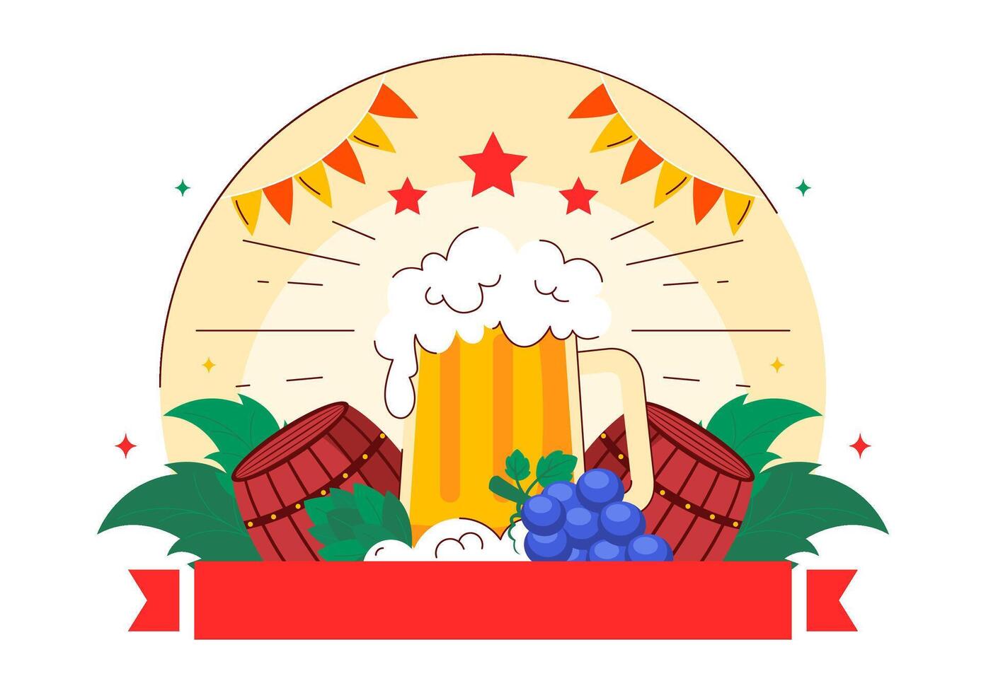 Flat Design of International Beer Day Featuring Cheers and Cold Beer in a Festive Cartoon Background vector