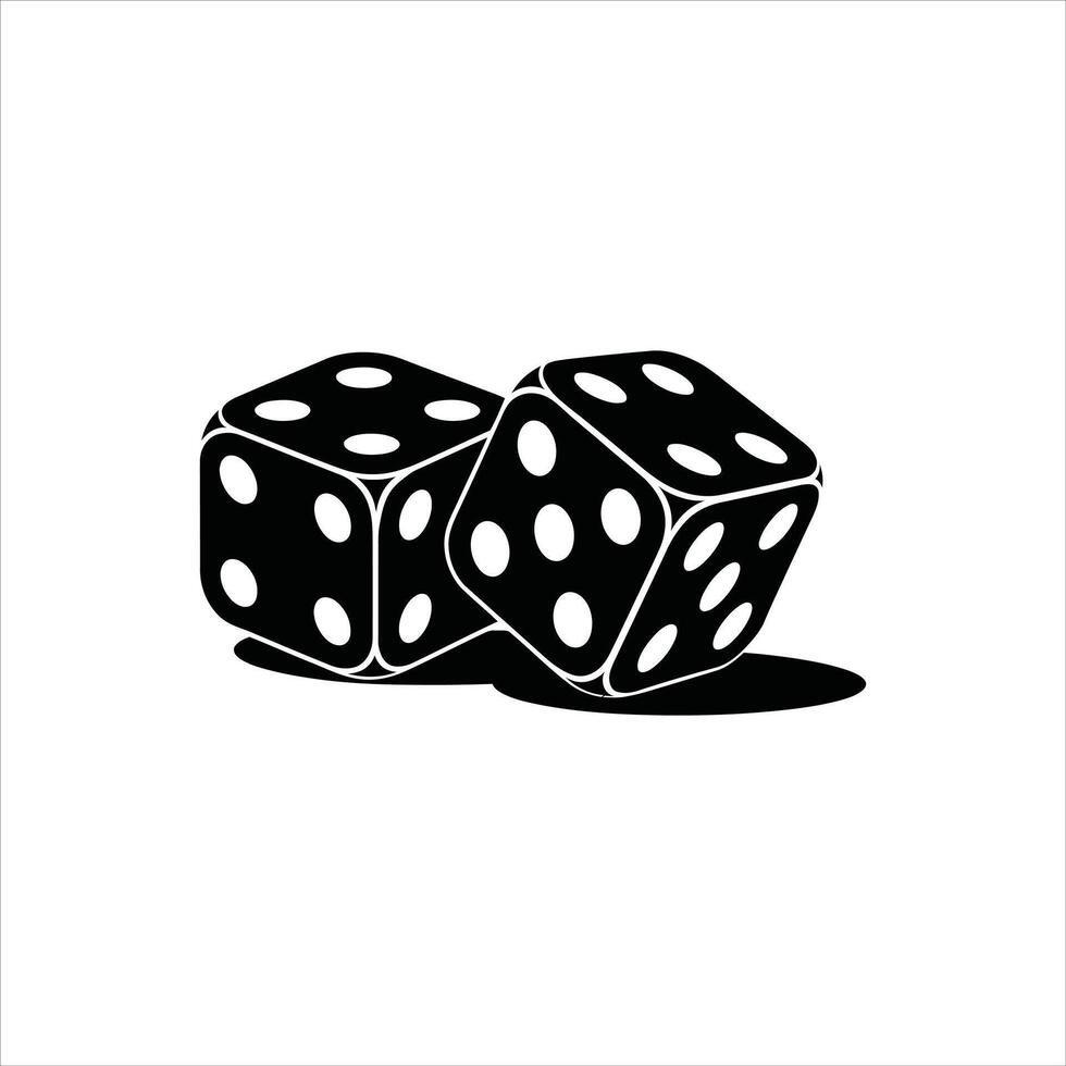 Black Dice Illustration Casino and Gambling Icon vector