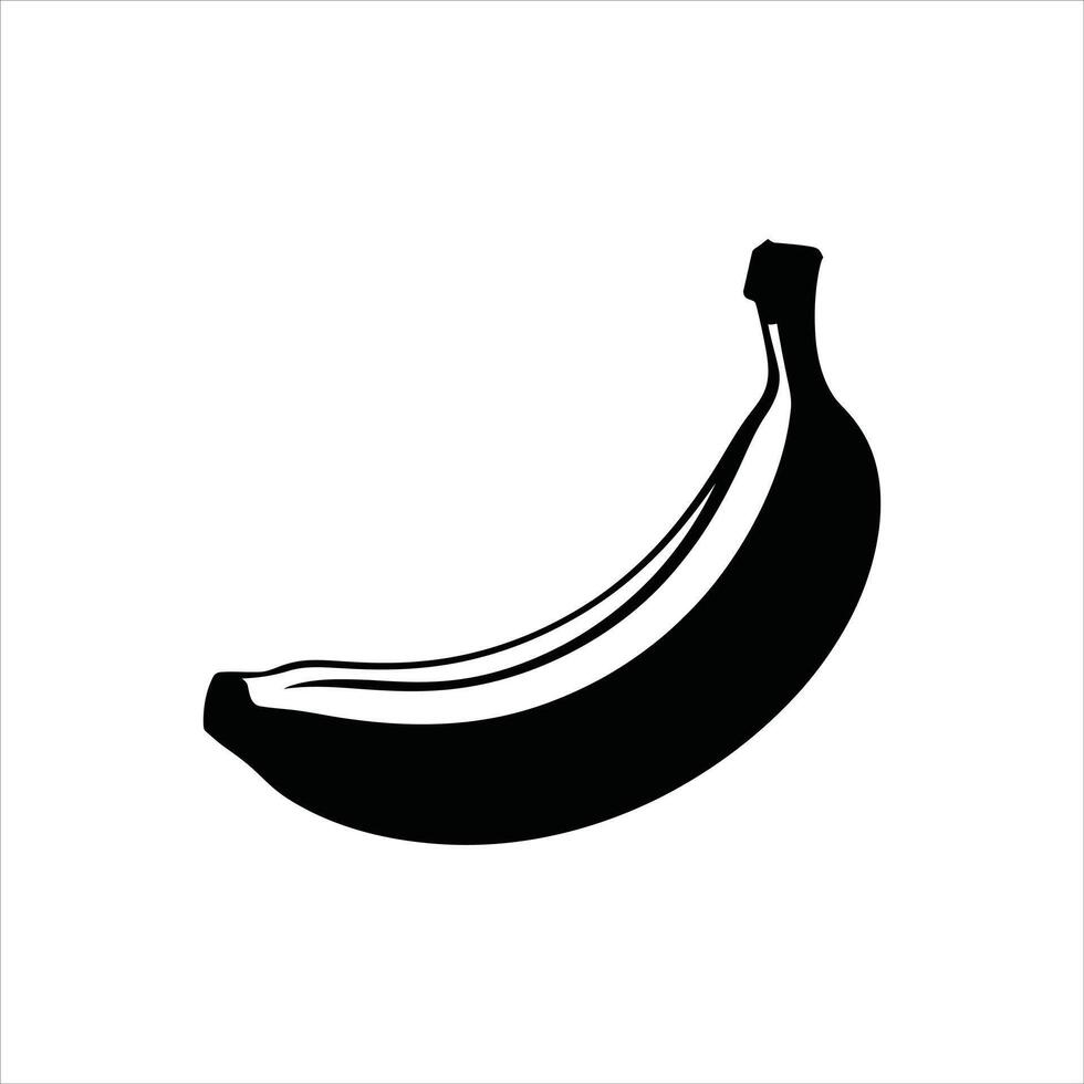 Banana Icon Silhouette Isolated on White Background vector