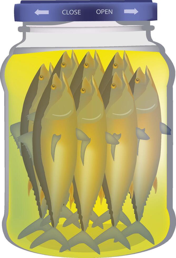 Fish in a jar vector