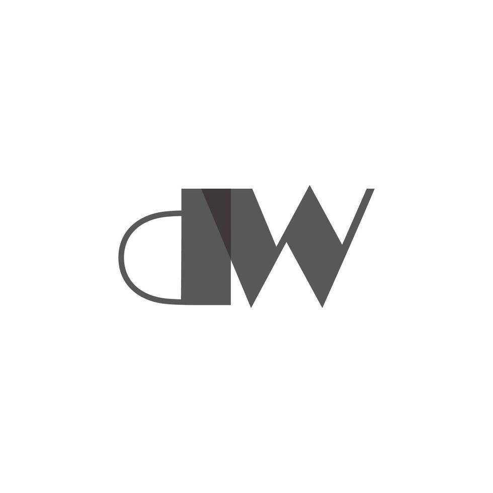 letters wd thick dark font simple logo vector