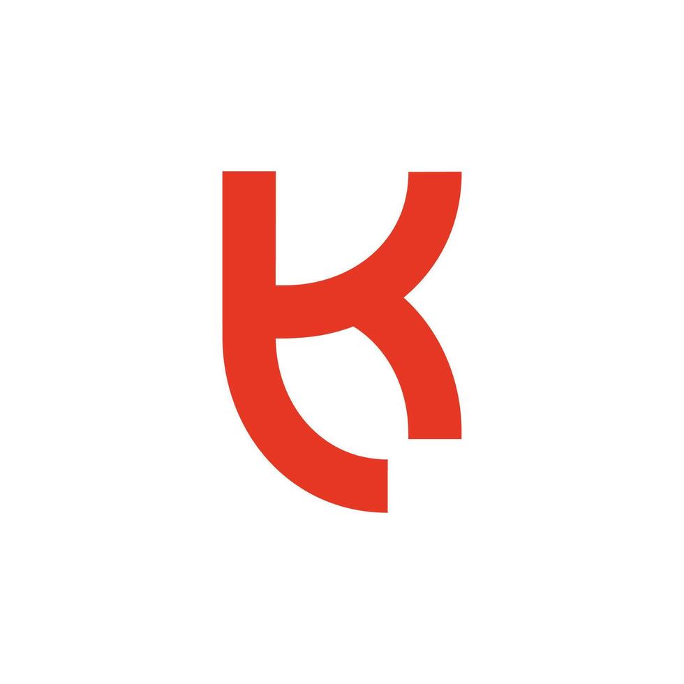 letters lk simple linked geometric line logo vector