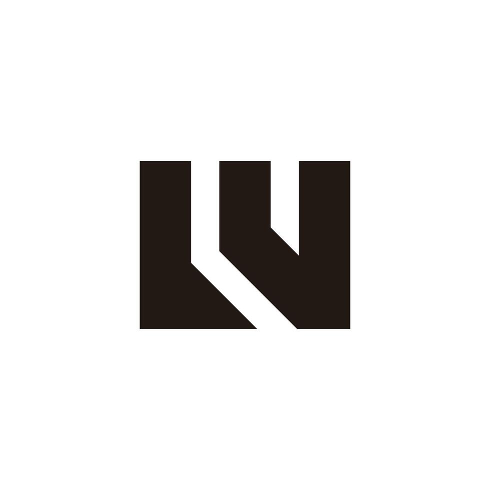 letter lw simple stripes geometric logo vector