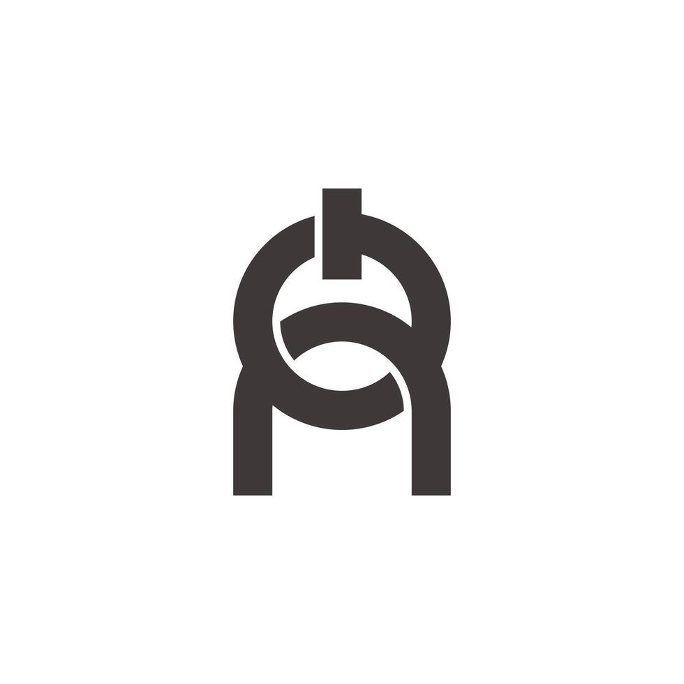 letter on simple linked power button geometric logo vector