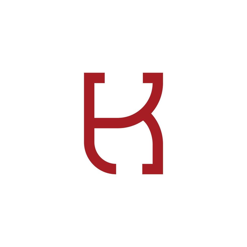 letter kh simple linked geometric logo vector