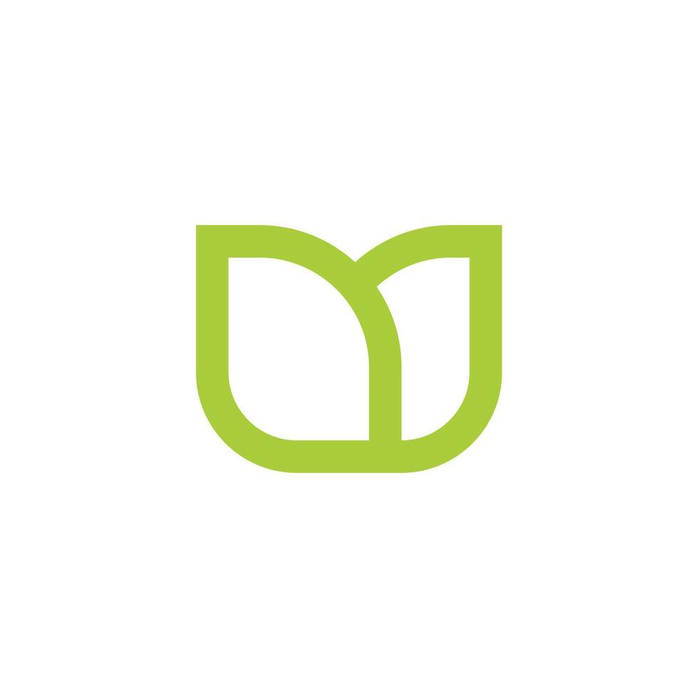 simple linked geometric green cabbage leaf logo vector