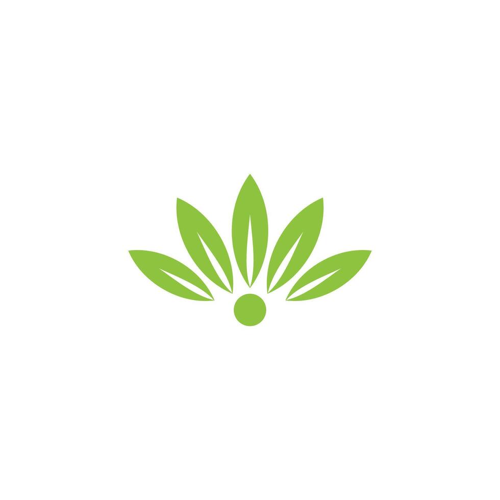 swirl green five leaves simple geometric logo vector