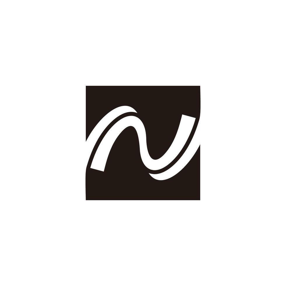 letter n motion square ribbon simple logo vector
