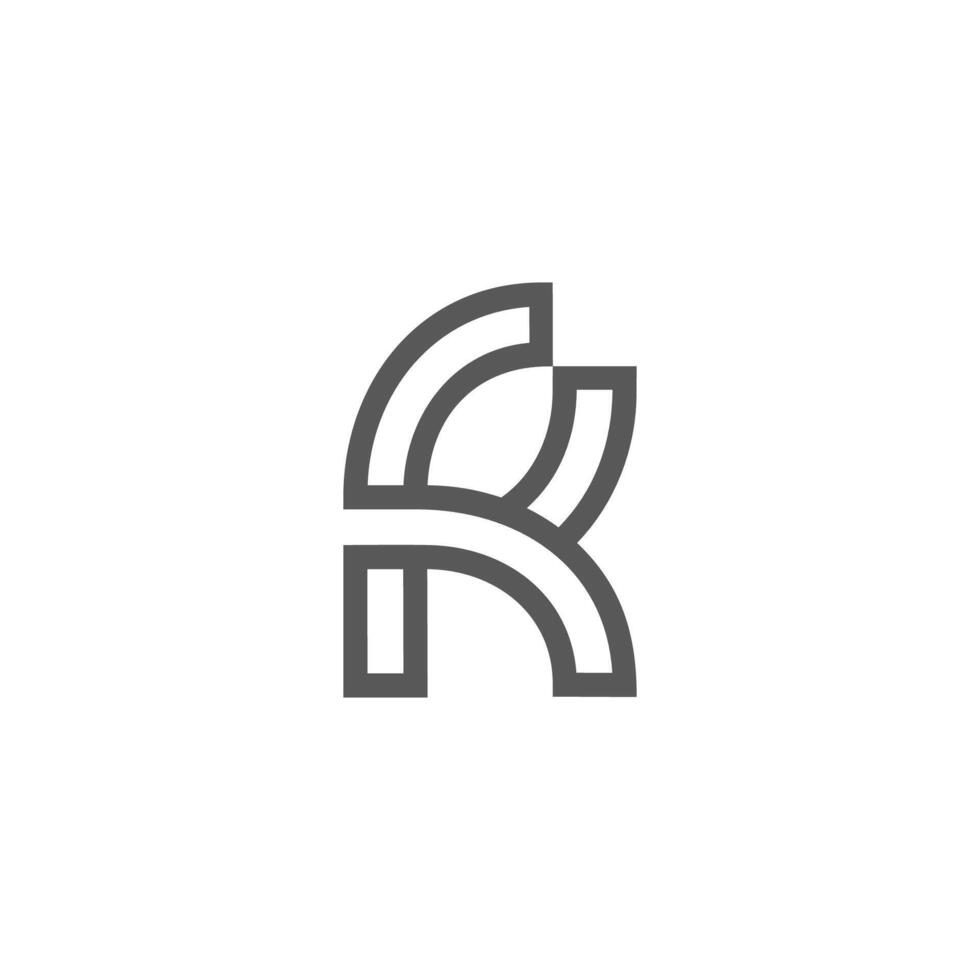 letter fk outlines simple geometric linked logo vector