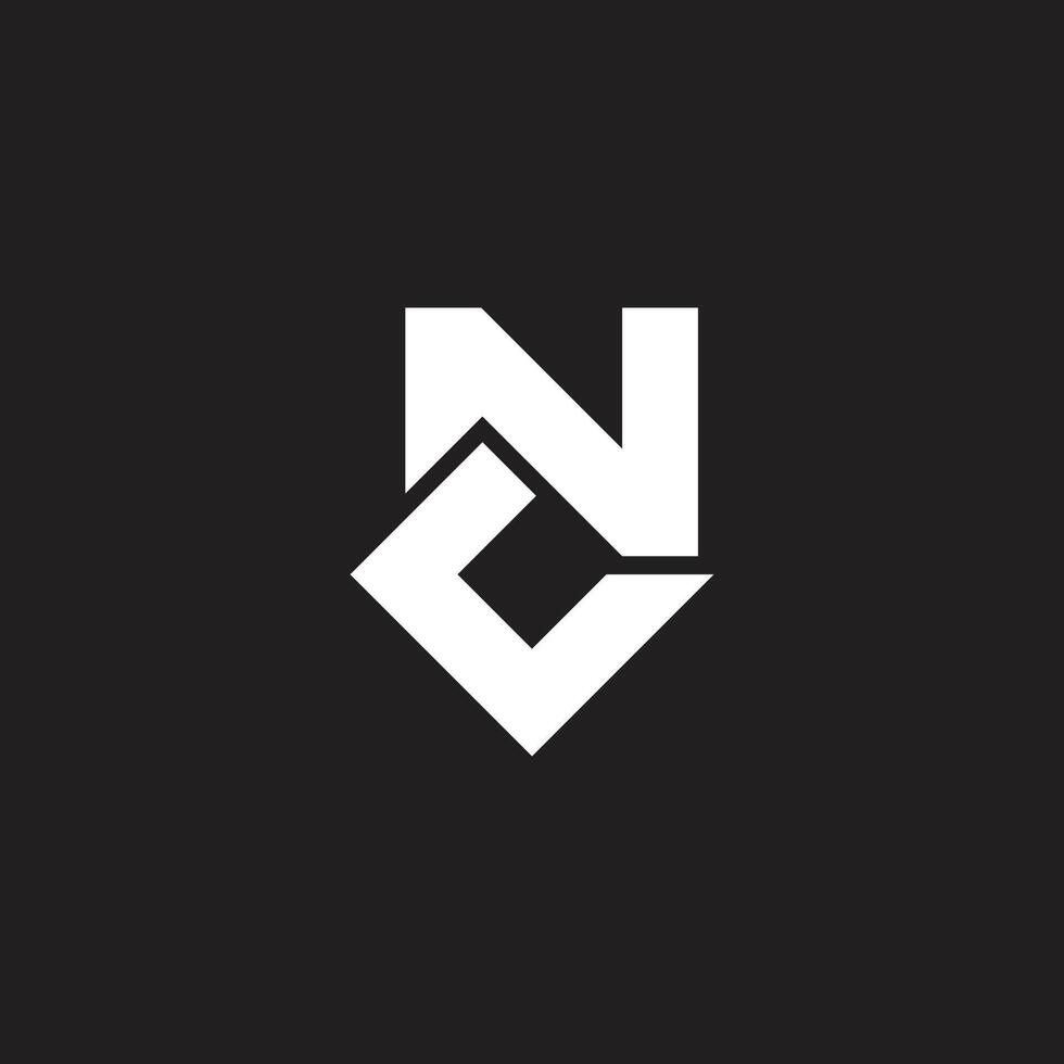 abstract letter cn simple geometric lines logo vector