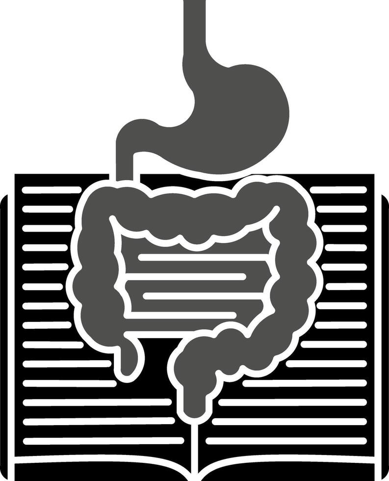 Digestive System Concept with Stomach and Intestine on Open Book vector