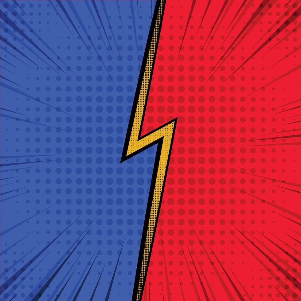 Vs comics book clash frames halftone stripes background template, Versus VS letters fight backgrounds in flat comics style design with flashes of light illustration vector