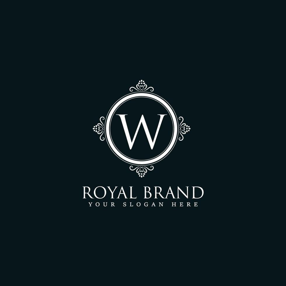 Luxury W Monogram Logo with Ornamental Frame for Elegant Royal Brand Identity and Label Design vector