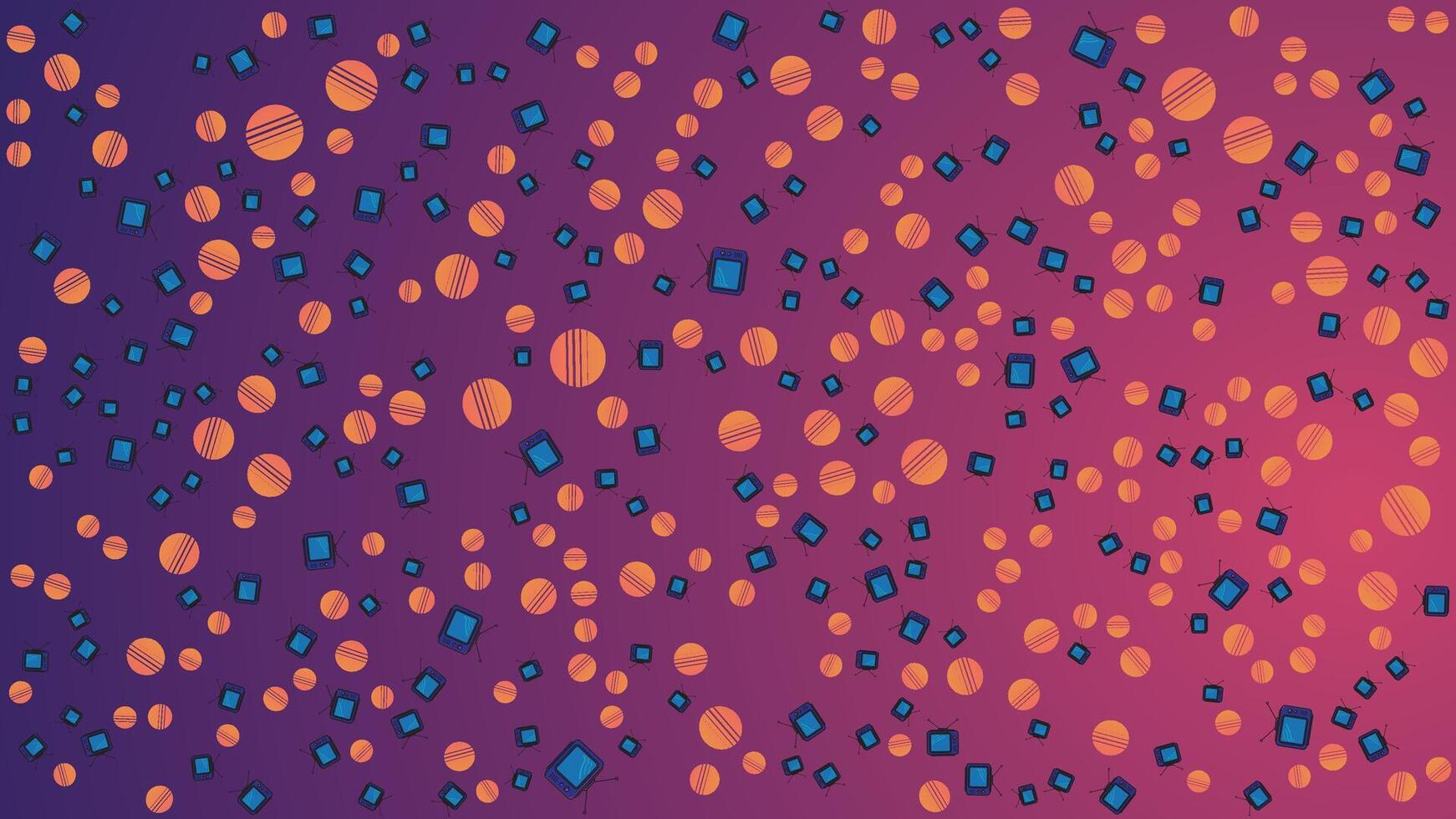 Geometric Circle and Square Pattern on Gradient Background in Pink and Purple Modern Abstract Style vector