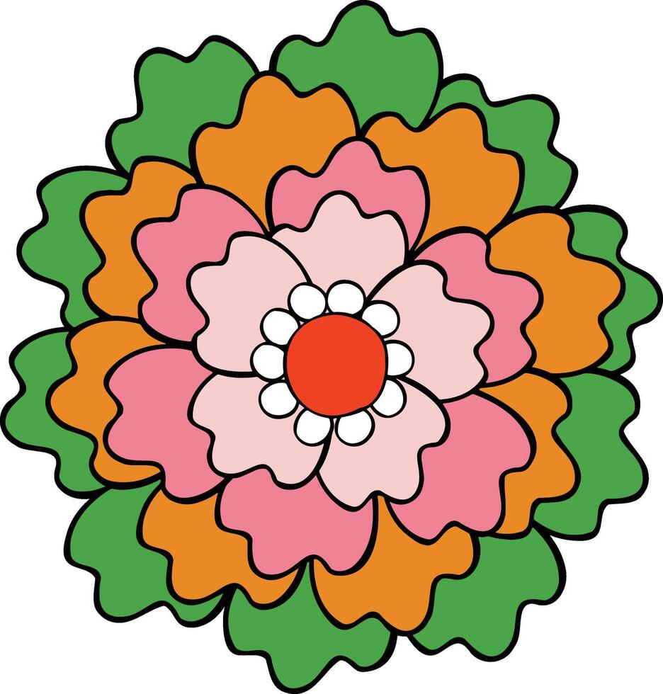 Illustration of colorful abstract flower collection. vector