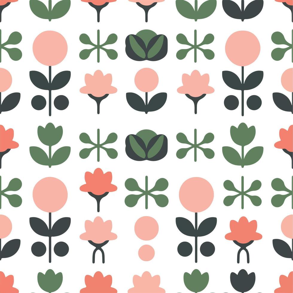 Floral seamless pattern with abstract flowers. vector