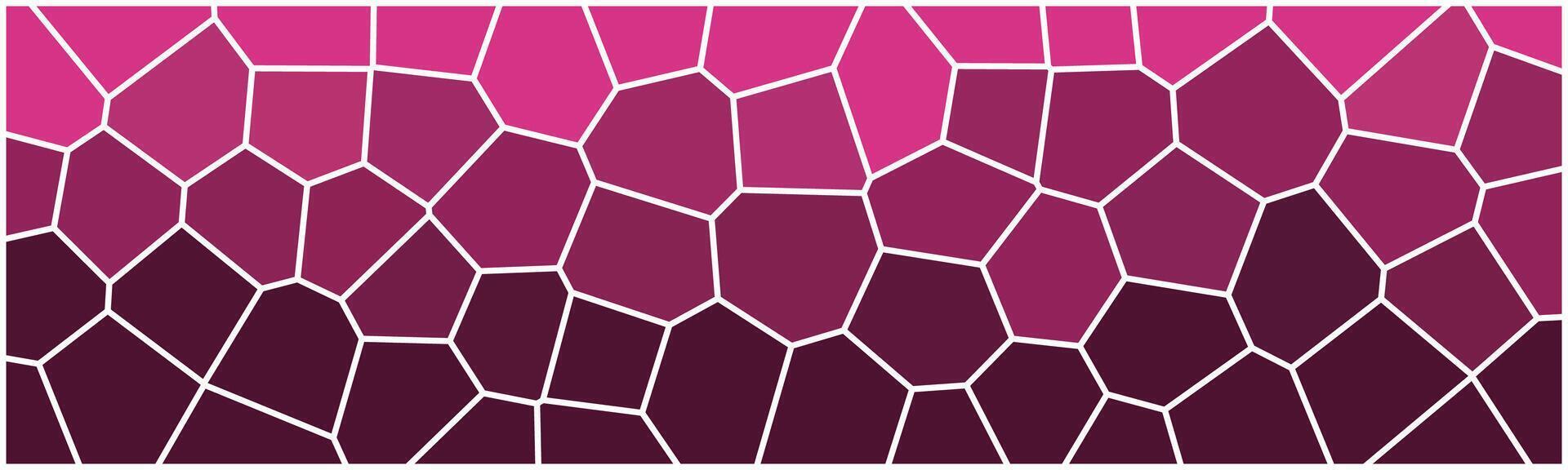 Abstract pink mosaic pattern with irregular polygon shapes and white outlines, transitioning from light pink at the top to dark purple at the bottom. vector