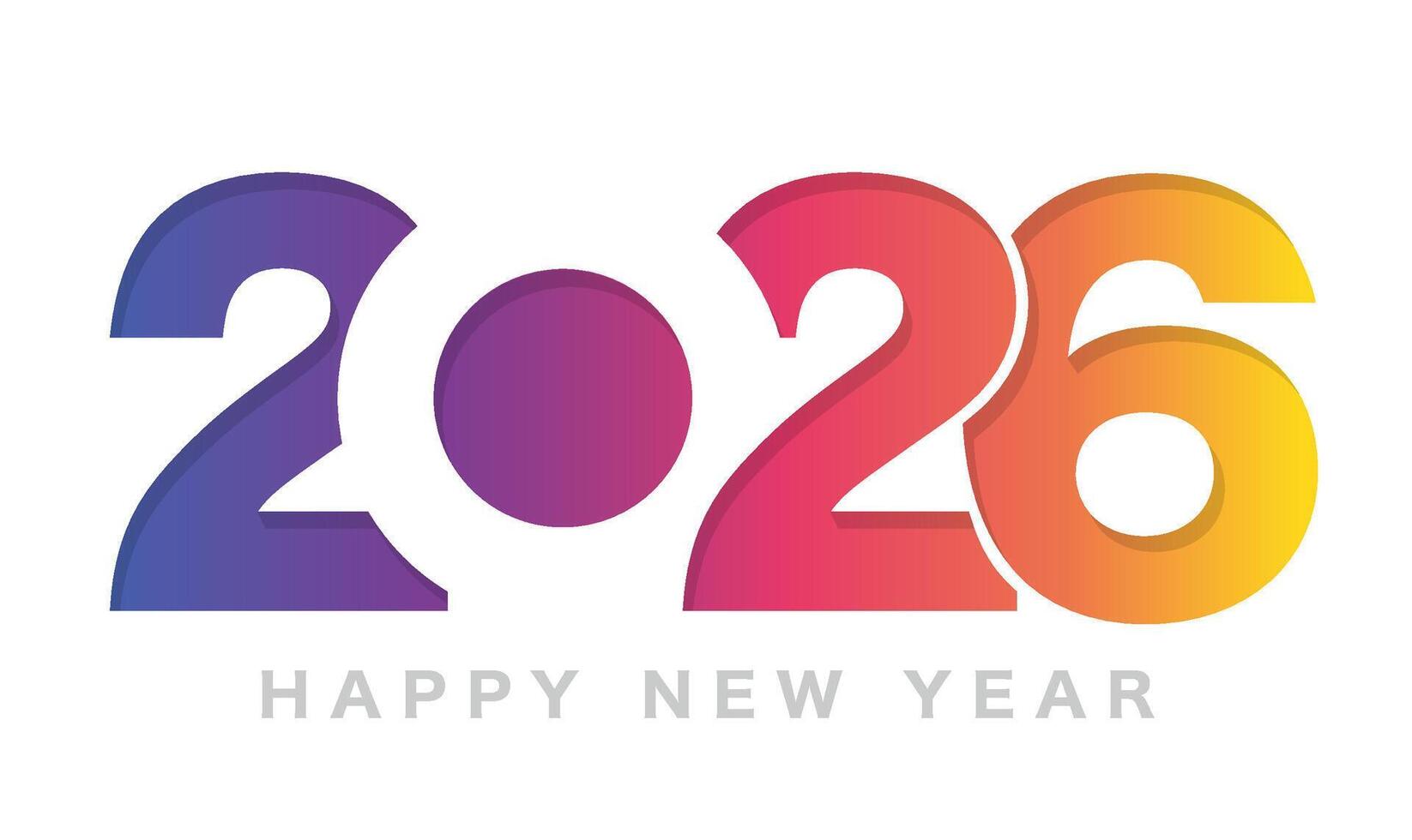 2026 New Years Greeting Symbol Logo Isolated On A White Background. vector