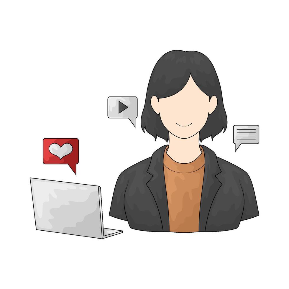 female content creator vector