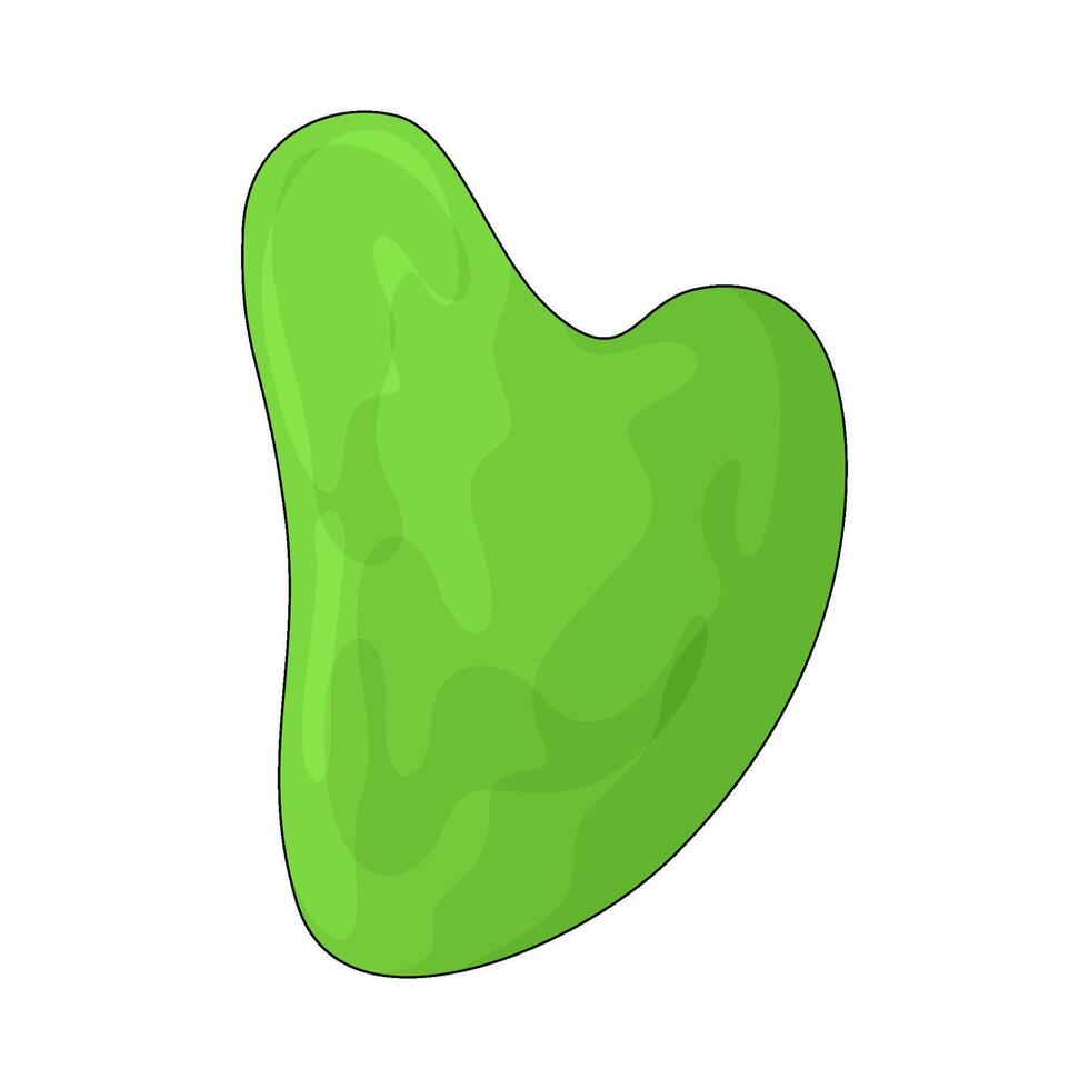 green gua sha stone illustration vector