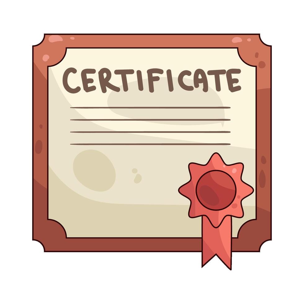 certificate with ribbon vector