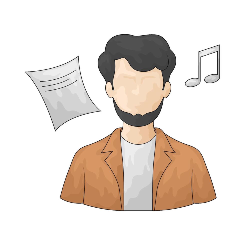 illustration of a songwriter vector