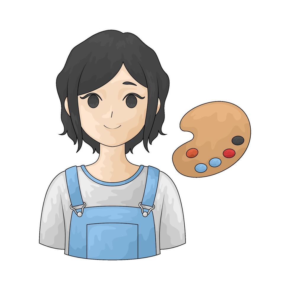 Illustration of painter vector