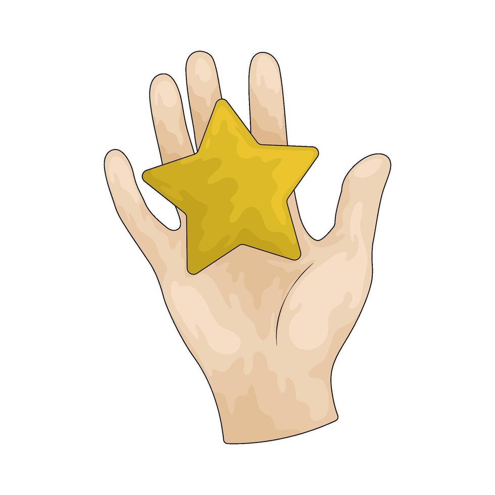 hand holding star vector