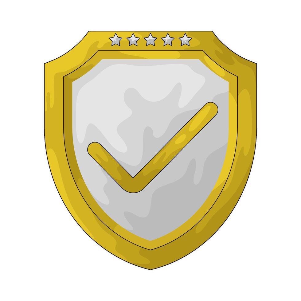 Quality shield with tick vector