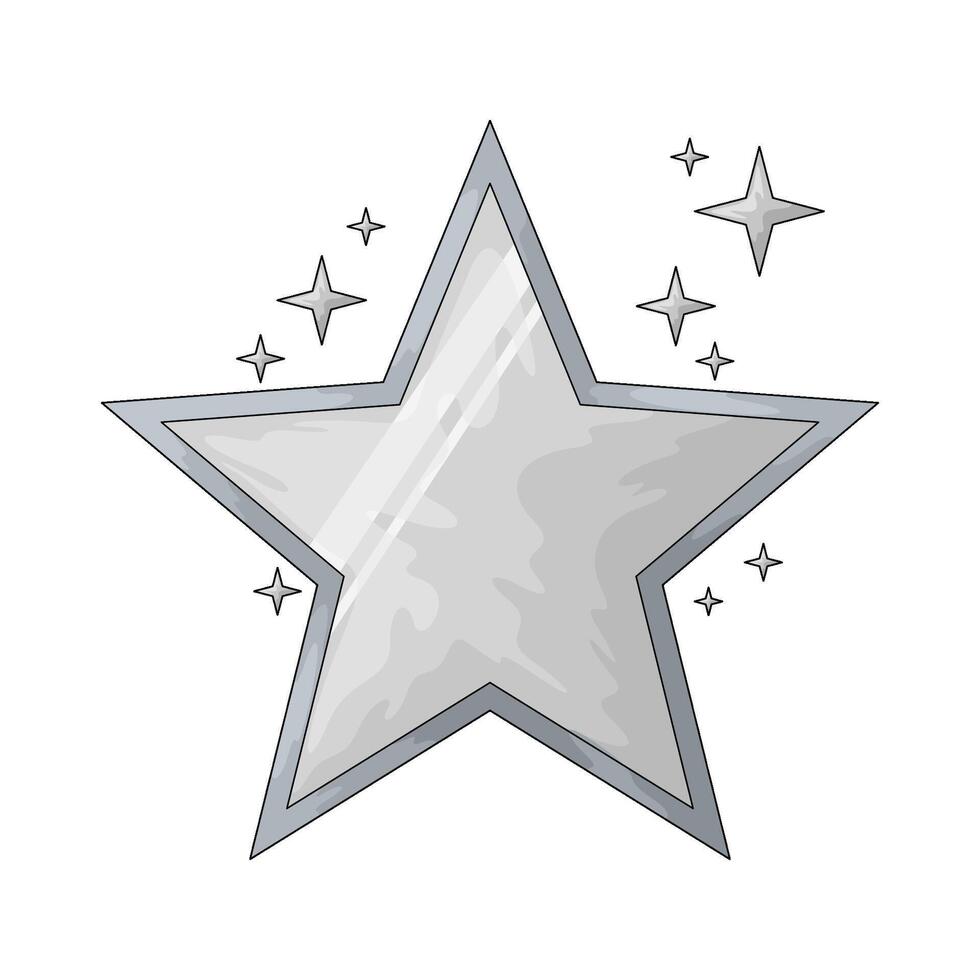 shiny silver star vector
