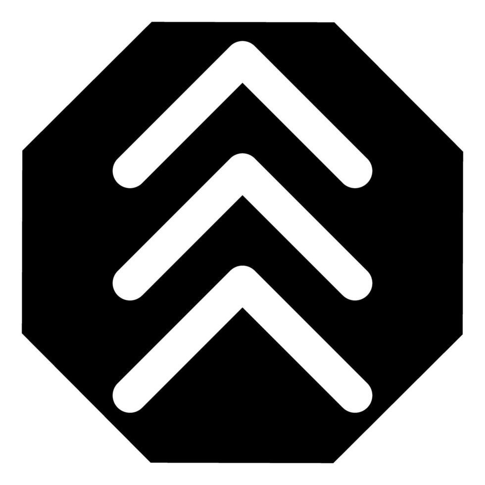 Arrow Up icon. Flat black symbol or sign. Pictogram is isolated on a white background. Designed for web and software interfaces. vector
