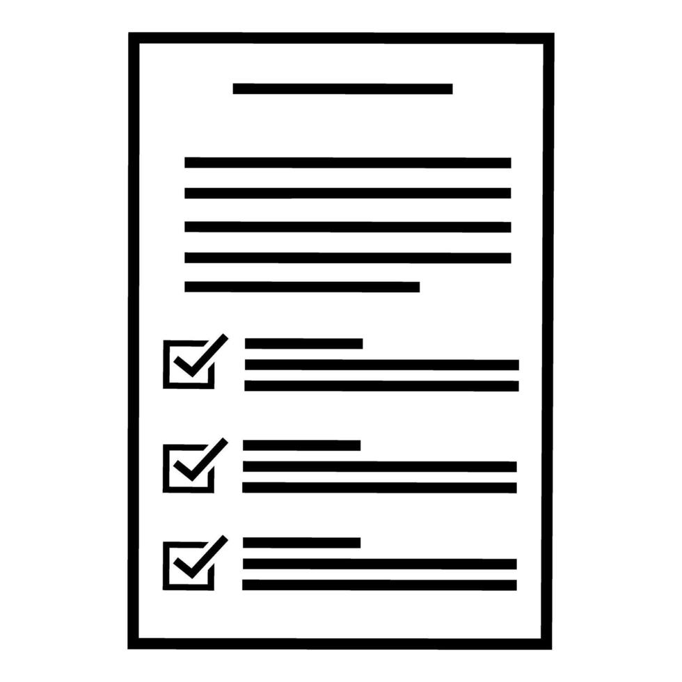 Checklist icon. Outline illustration of checklist icon for web vector