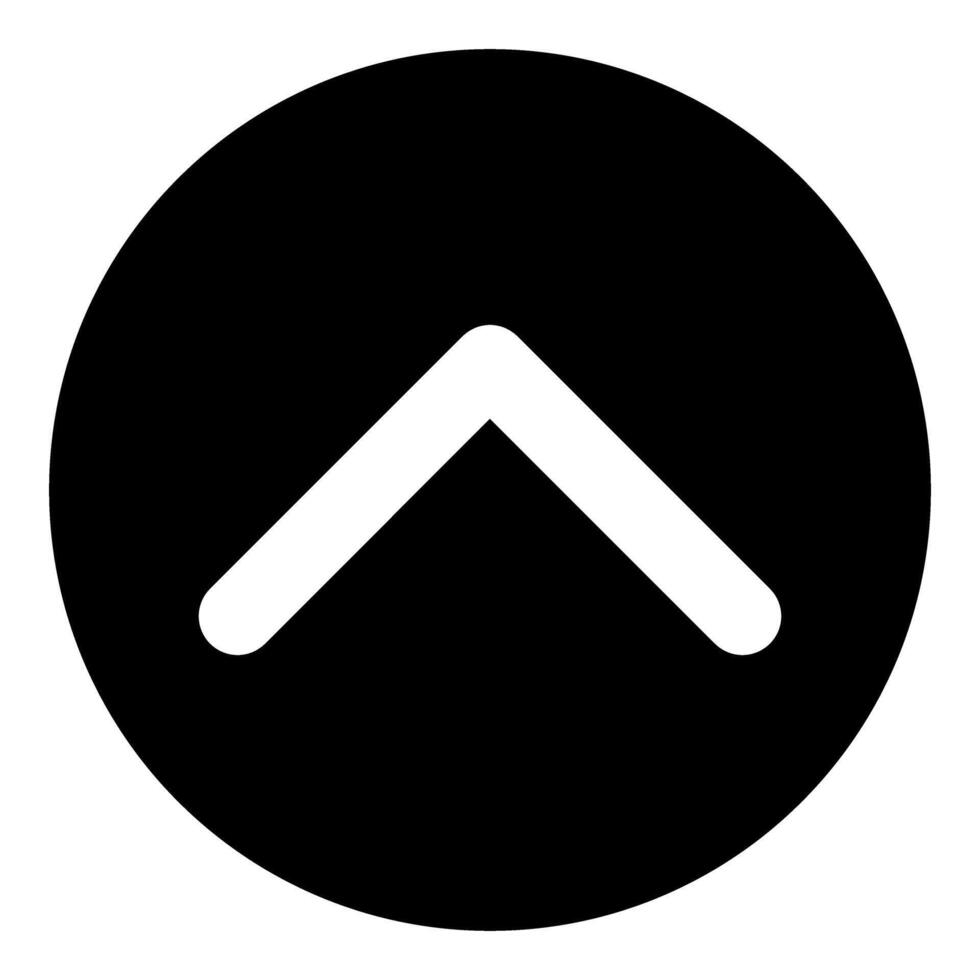 Arrow up icon black color in circle illustration flat style simple image vector